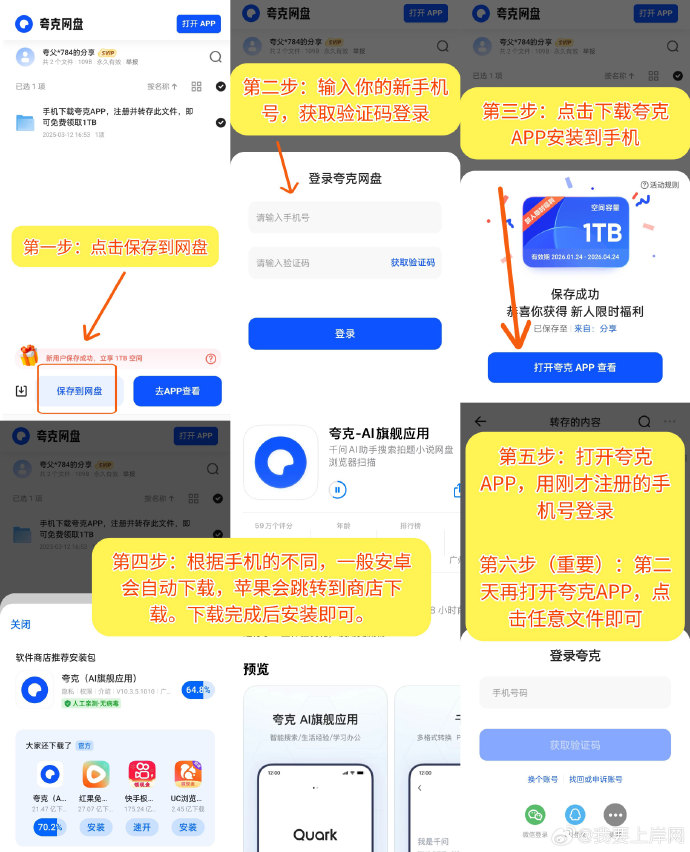 夸克网盘免费领1T